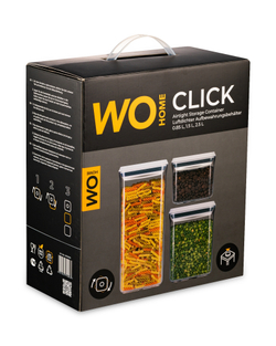 Набор больших контейнеров для сыпучих продуктов 3шт Wo Home Click