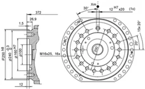 Круг шлифовальный к GS-26, GS-29 L, 5", SD200 F, алмазный, арт. 129SDC200F