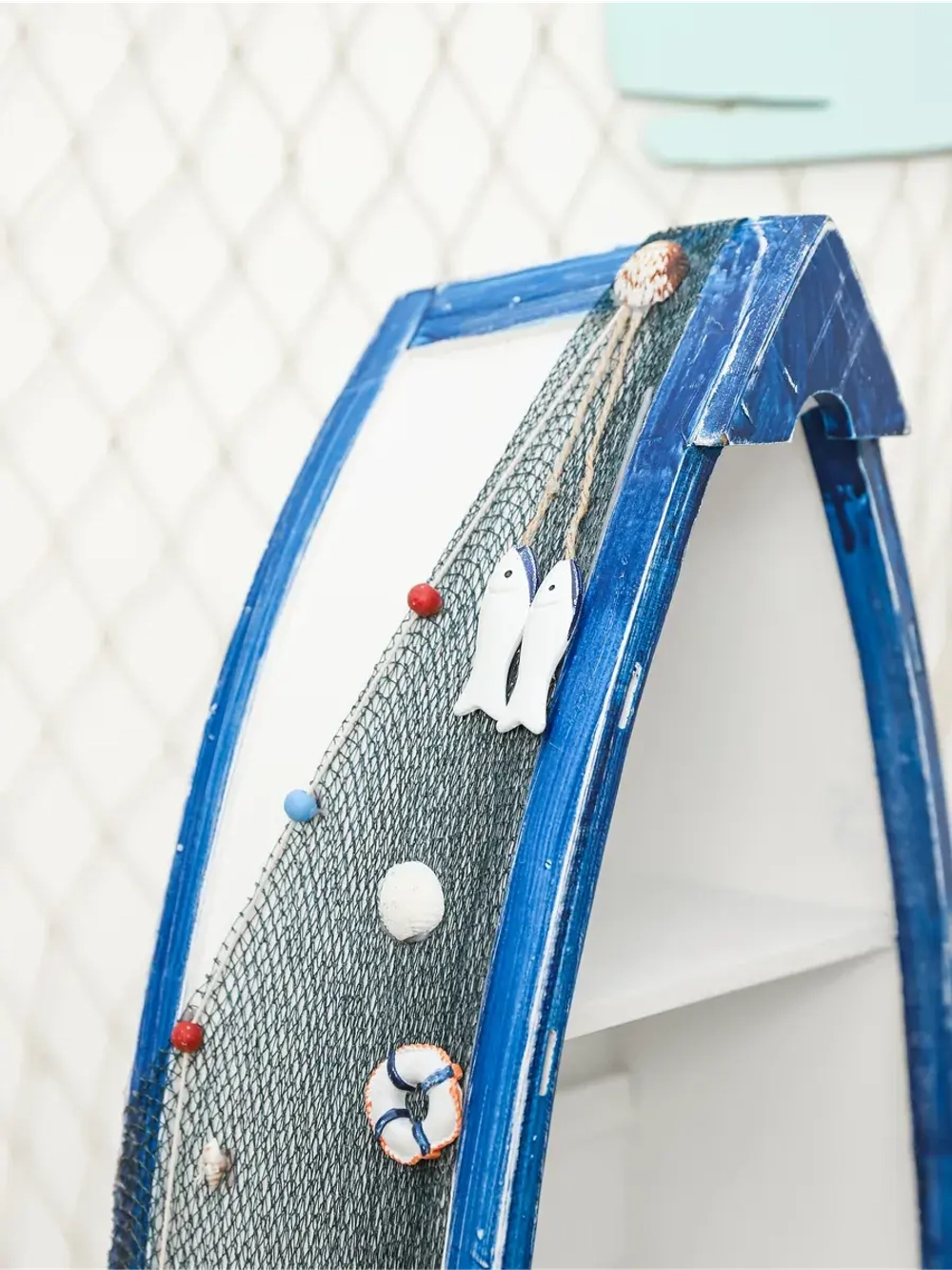 Полка напольная в морском стиле средняя 76 см