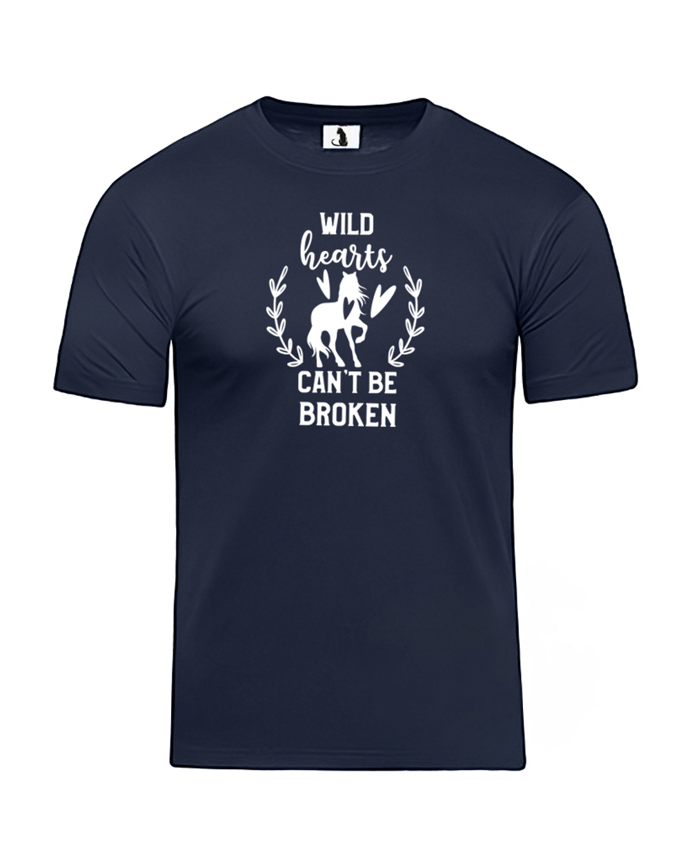 Футболка Wild hearts unisex темно-синяя с белым рисунком