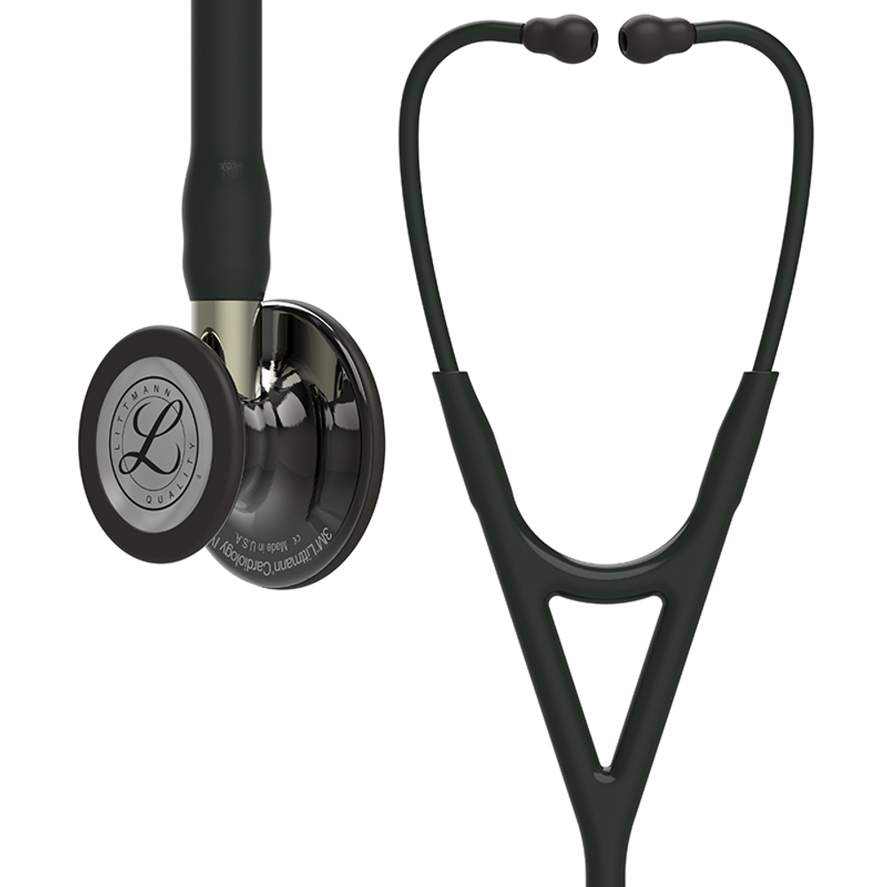 Стетоскоп Littmann Cardiology IV, черный, дымчатая акустическая головка, ствол цвета шампанское (6204)