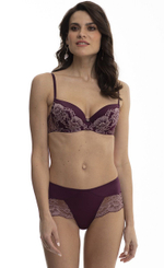 Женственный бюстгальтер с плотными формованными чашками (Размер: 80D) (Цвет: бордовый)