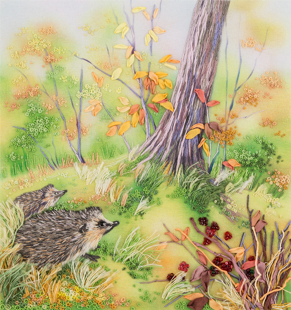 Набор для вышивания "PANNA" "Живая картина" JK-2106 "Ежи" 16 х 17 см