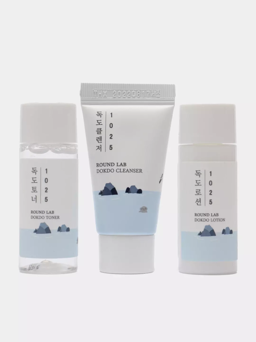 Набор для ухода за кожей Round lab 1025 Dokdo Deep sea water skin care set mini (Тонер + Лосьон + Пенка)