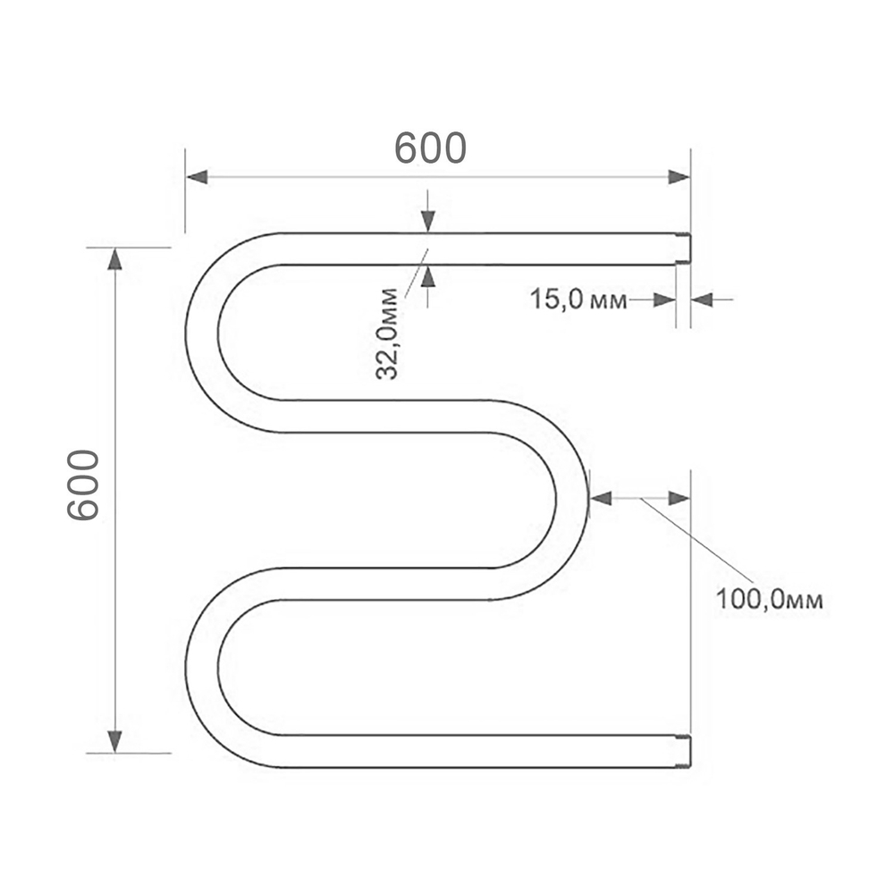 Полотенцесушитель MIXLINE SIMPLE M 60х60 1''