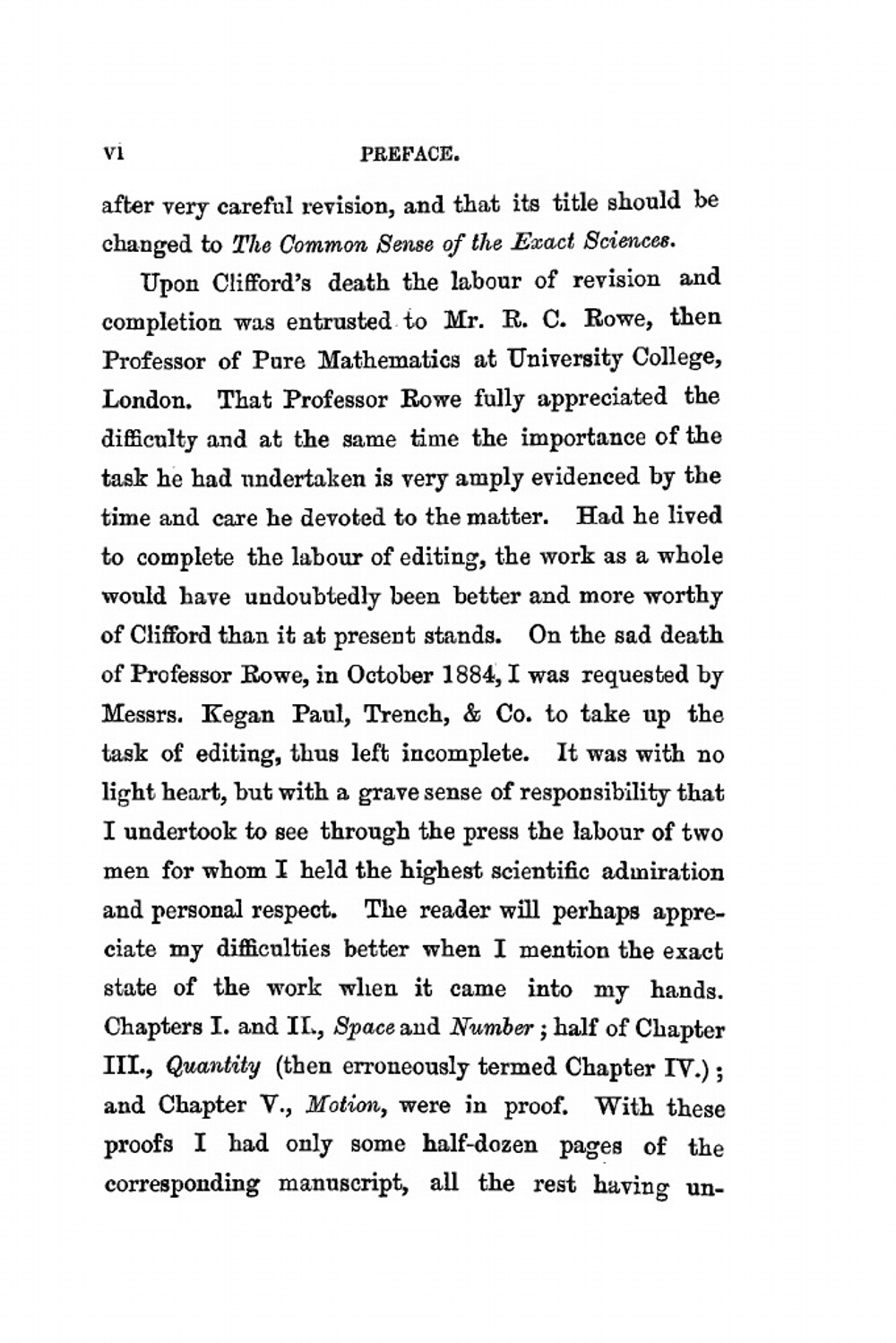The Common Sense Of The Exact Sciences | William Kingdon Clifford