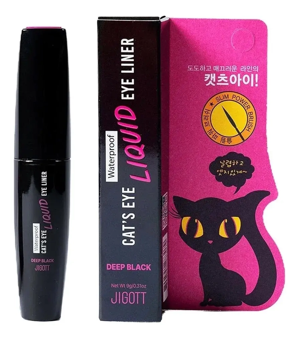 Jigott Cat's Eye Waterproof Liquid Eyeliner Deep Black Водостойкая жидкая подводка для глаз / глубокий черный, 9g