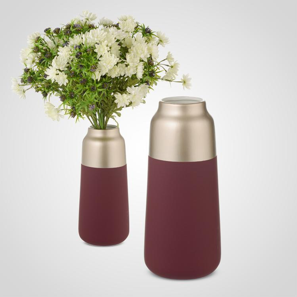 Керамическая Бордовая Ваза "Matte" L