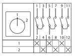 Переключатель кулачковый ПК-1-53 10А 3P «1-2» IP65 EKF
