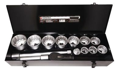 Набор инструментов ударных,15пр. 1''12гр.(36,41,46,50,55,60,65,70,75,80мм),в метал. кейсе Forsage F-8141-9