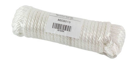 Веревка сплошного плетения d8мм, L15м белый, Marine Rocket