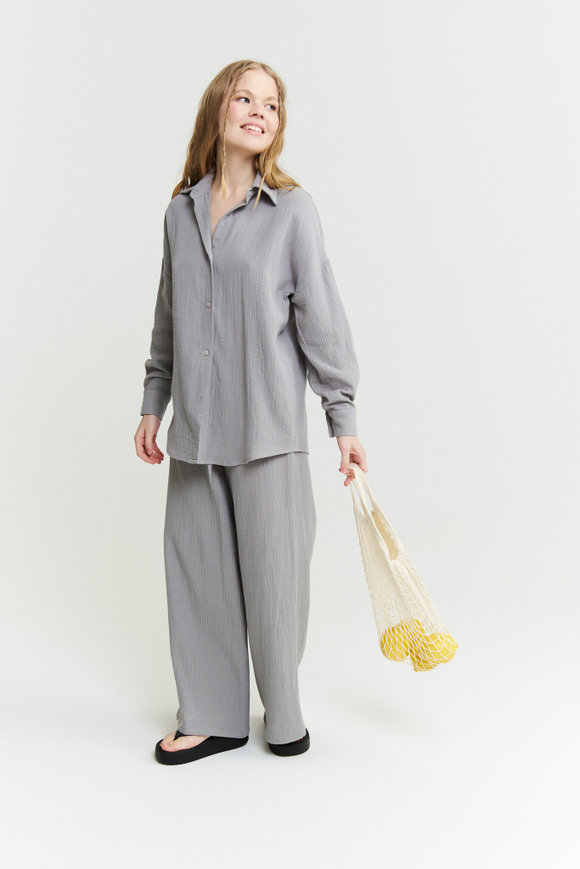 Муслиновые брюки серебро