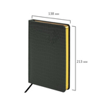 Ежедневник А-5 2026 BRAUBERG Comodo, под кожу, серый, золотой срез 117052