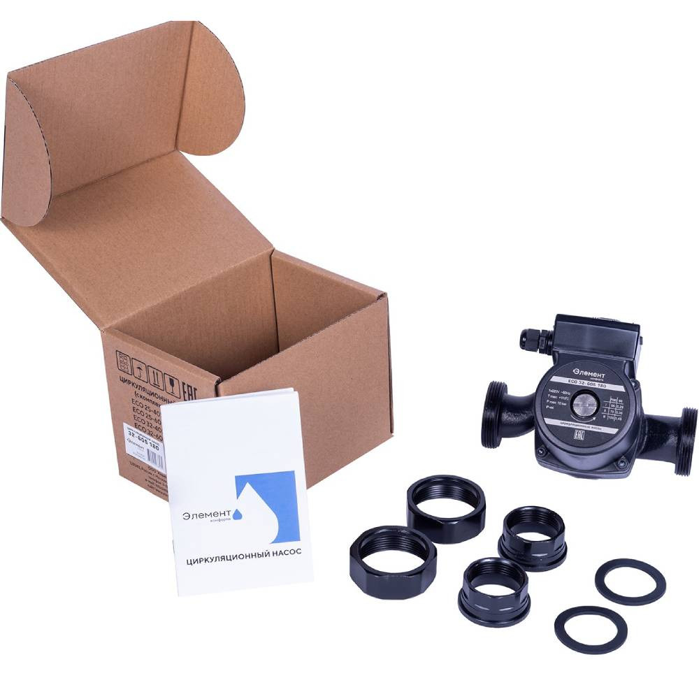 Насос циркуляционный Элемент комфорта Eco 32-60S 180 ECE3260180 с комплектом гаек