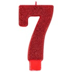 Свечи цифры красные Гигант Глиттер, 13 см