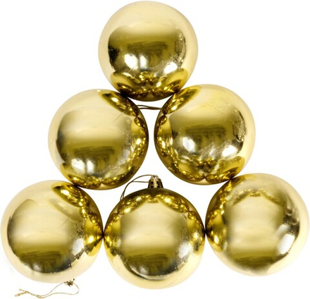 Набор 6 шаров SYCB17-651-G 8см,золото