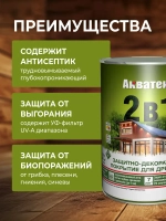 АКВАТЕКС 2 в 1 защитно-декоративное покрытие для дерева, алкидное, полуматовое, лессирующее, орех (0.8 л)