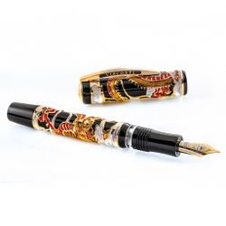 Visconti Dragon корпус смола вст сер 925пр позол лак перо пал23кт (Vs-648-02M)