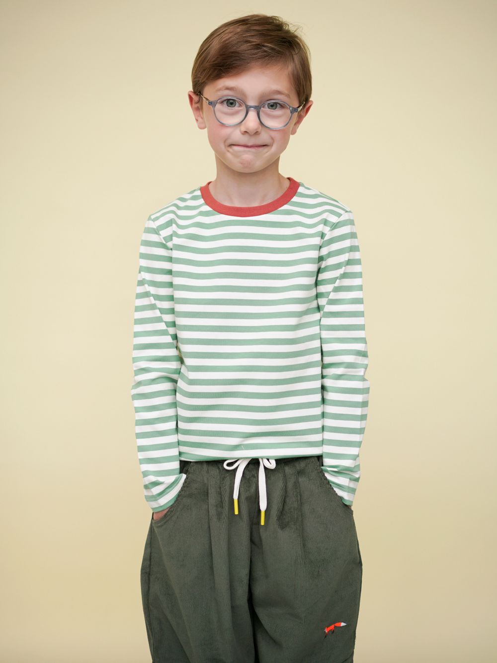 Лонгслив в полоску ШАЛФЕЙ/КОРИЦА