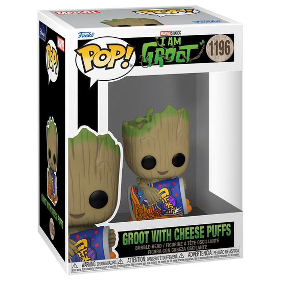 Фигурка Funko POP! Bobble Marvel I Am Groot Groot With Cheese Puffs (1196) 70654 / Фигурка Фанко ПОП! по мотивам сериала "Я есть Грут", Грут