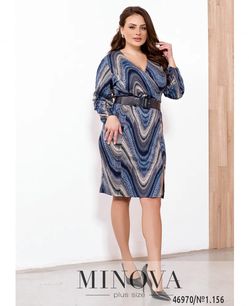 Платье 156-1-синий Minova
