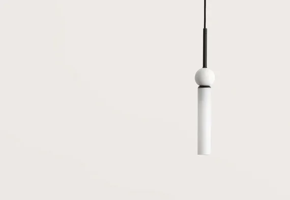 Подвесной светильник Delie черный металл - белый мрамор