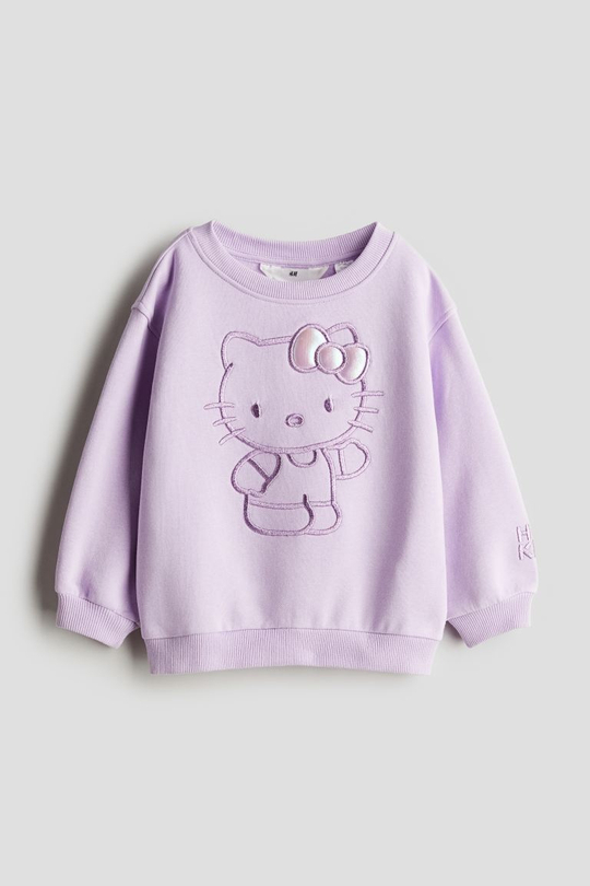 H&M Толстовка с контрастным принтом, светло-фиолетовый