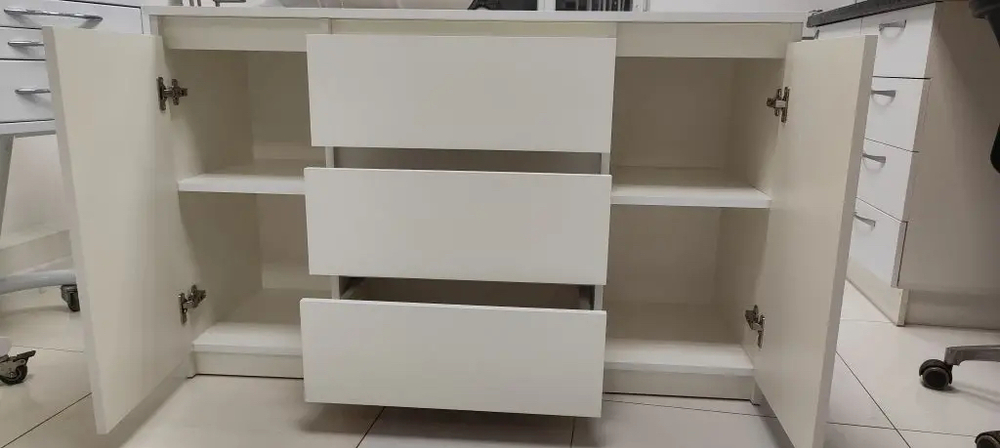 Комод 3 ящика 2 створки «Денвер» Белый