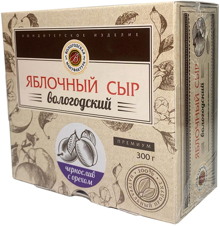 Сыр яблочный с орехом и черносливом Вологодская Мануфактура 300г