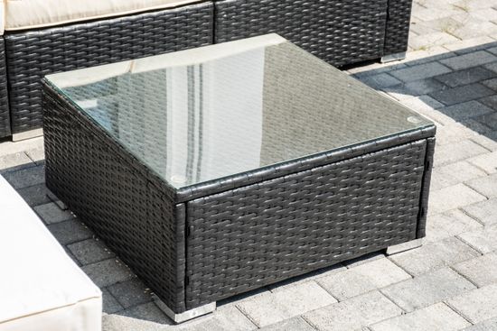 "Даллас" лаунж-зона из искусственного ротанга на 5 персон, цвет черный