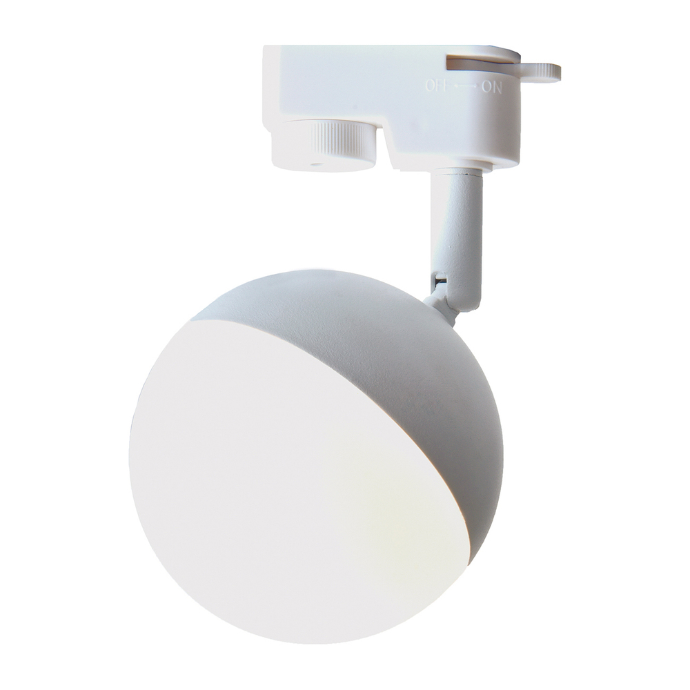 Светодиодный светильник для однофазной трековой системы 6Вт, 450Лм, переключение цветовой температуры с помощью выключателя 3000/4000/6000К, Ra>80, материал  алюминий/пластик, цвет чёрный матовый/белый матовый