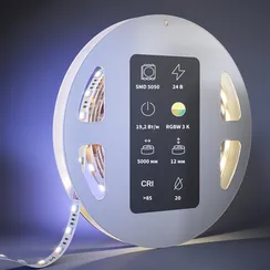 Светодиодная лента Ультра 24В 5050 19,2Вт/м Цветная (RGB) + 3000К 5м IP 20 201134 Led Strip 201134