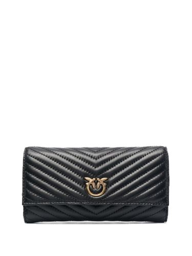 LOVE BIRDS QUILTED WALLET - black