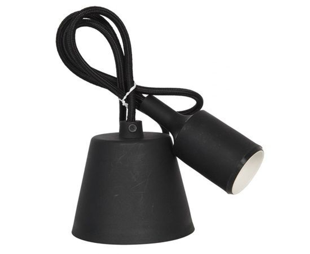 Патрон E27 силиконовый со шнуром 1м черный REXANT