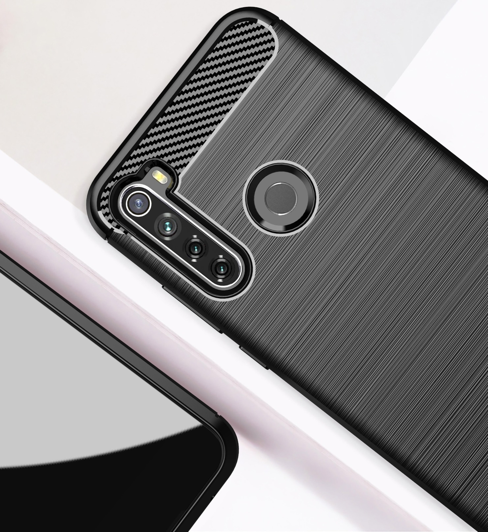 Чехол для Xiaomi Redmi Note 8T цвет Black (черный), серия Carbon от Caseport