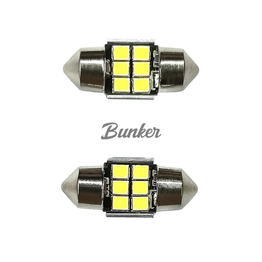 Светодиодная автомобильная LED лампа TaKiMi SJ-2835-6SMD 28mm,Белый,Не полярная,12V