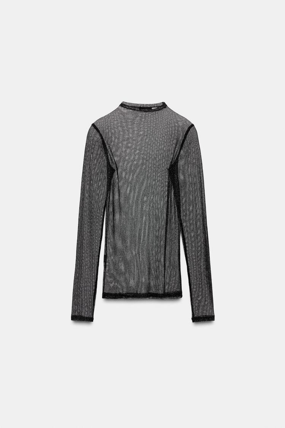 ZARA ТОП С БЛЕСТЯЩЕЙ НИТЬЮ, ЧЕРНЫЙ