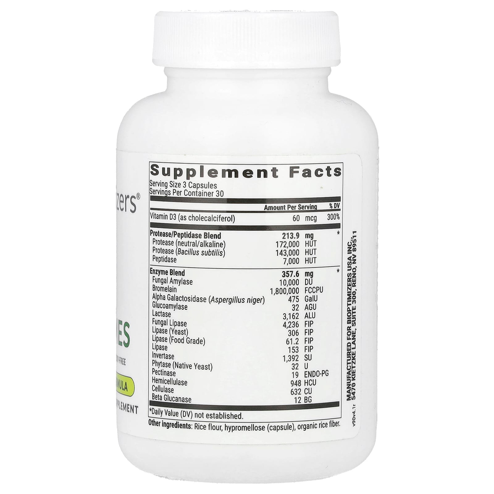 BIOptimizers, Masszymes`` 90 вегетарианских капсул