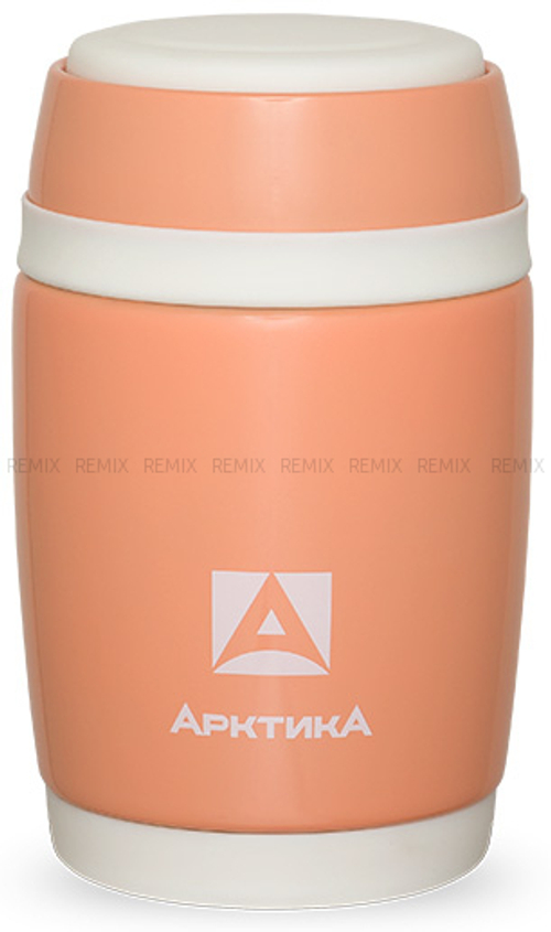 Термос-бочонок  бытовой вакуумный для еды тм "Арктика", 480 мл, арт. 409-480w (коралловый)
