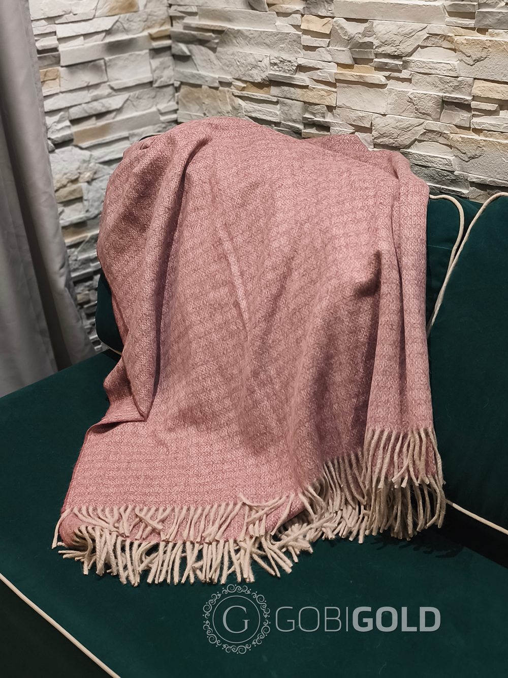 Плед из шерсти Альпаки 170x210 см. - сирень (арт. AGG004)