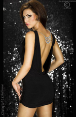 Мини-платье с открытой спиной (Размер: S-M) (Цвет: красный)