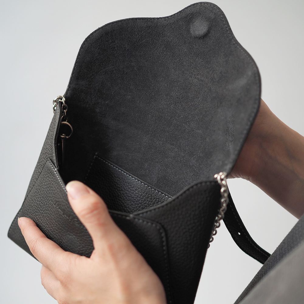 Сумка-клатч Florette из кожи теленка, черного цвета