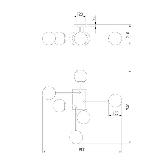 Потолочный светильник Eurosvet 30140/6 хром