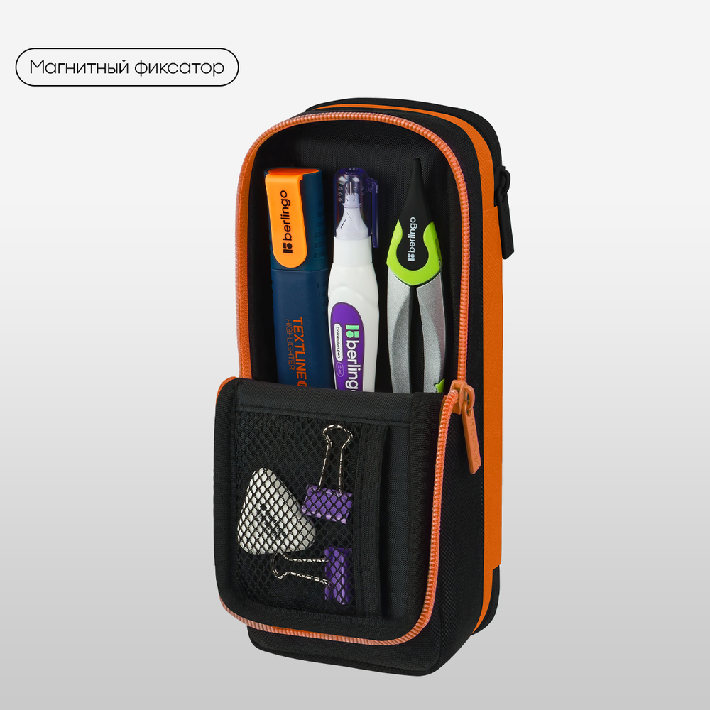 АКЦИЯ ЛИК Пенал 2 отделения, 205*80*55 Berlingo "Dinosaur", полиэстер, внутренний органайзер, магнит