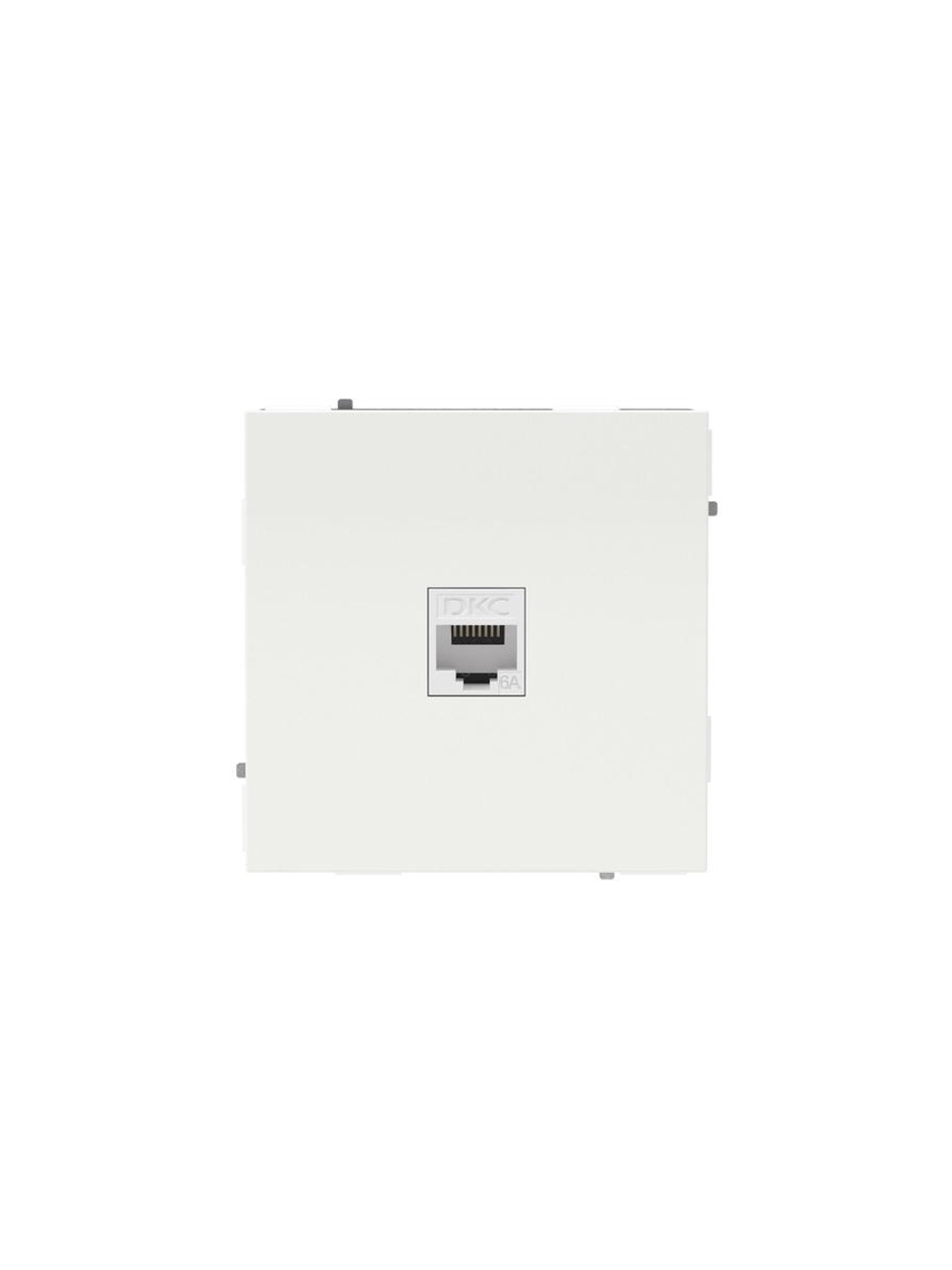 Розетка компьютерная 1-м KANT RJ45 кат.6A без шторки бел. магнолия DKC 7000673