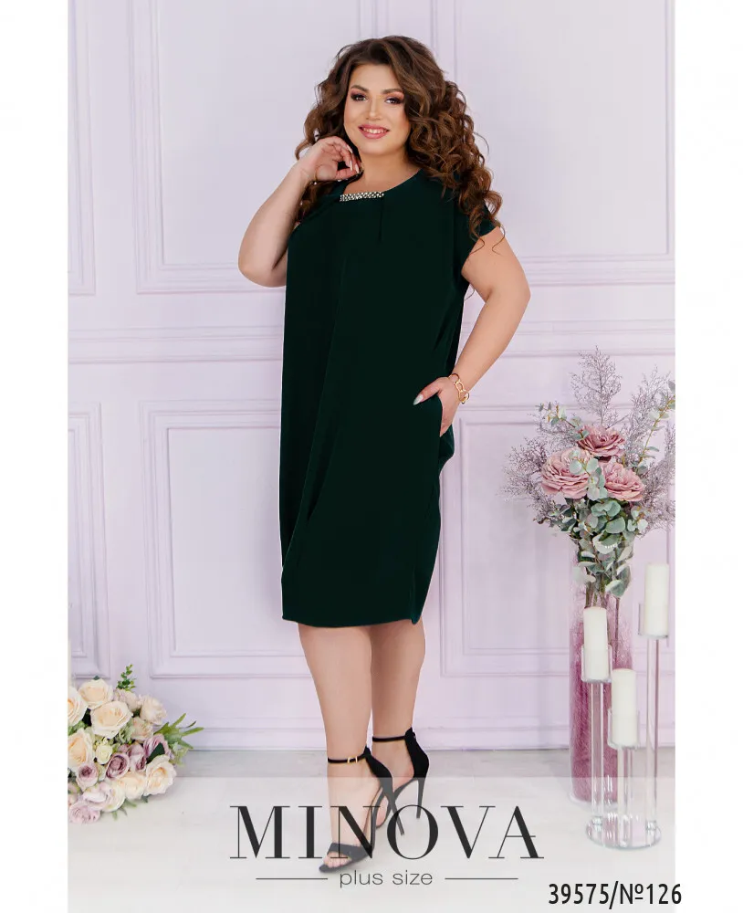 Платье 126-темно-зеленый Minova