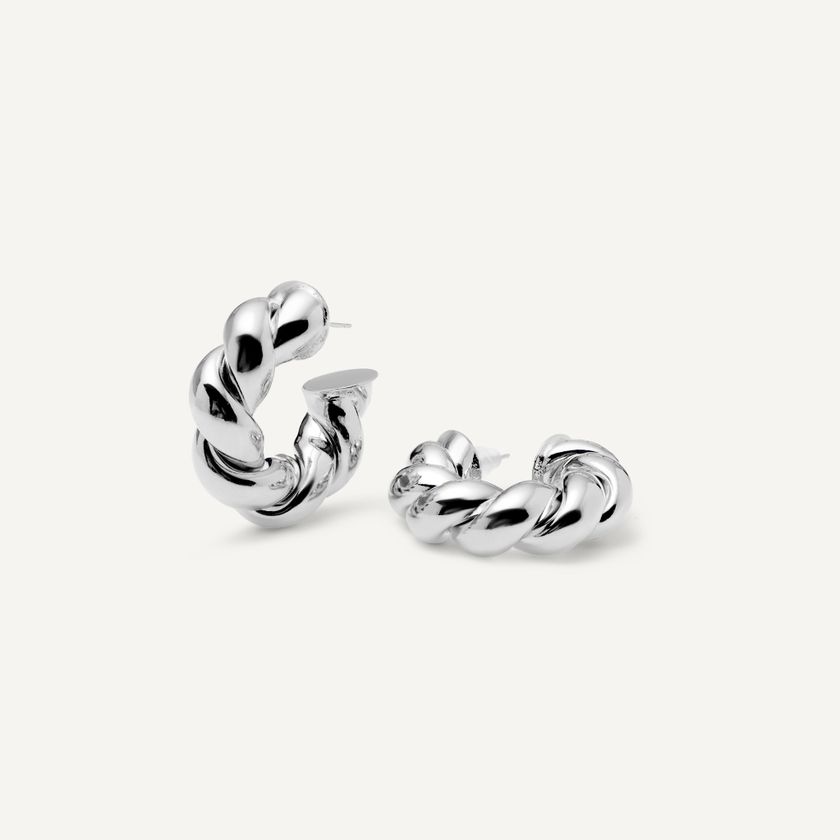 Серьги Закрученные Линии – Серебро