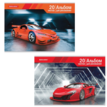 Альбом для рисования А4 20 л., 2 вида, скоба "Автомир" (BRAUBERG)