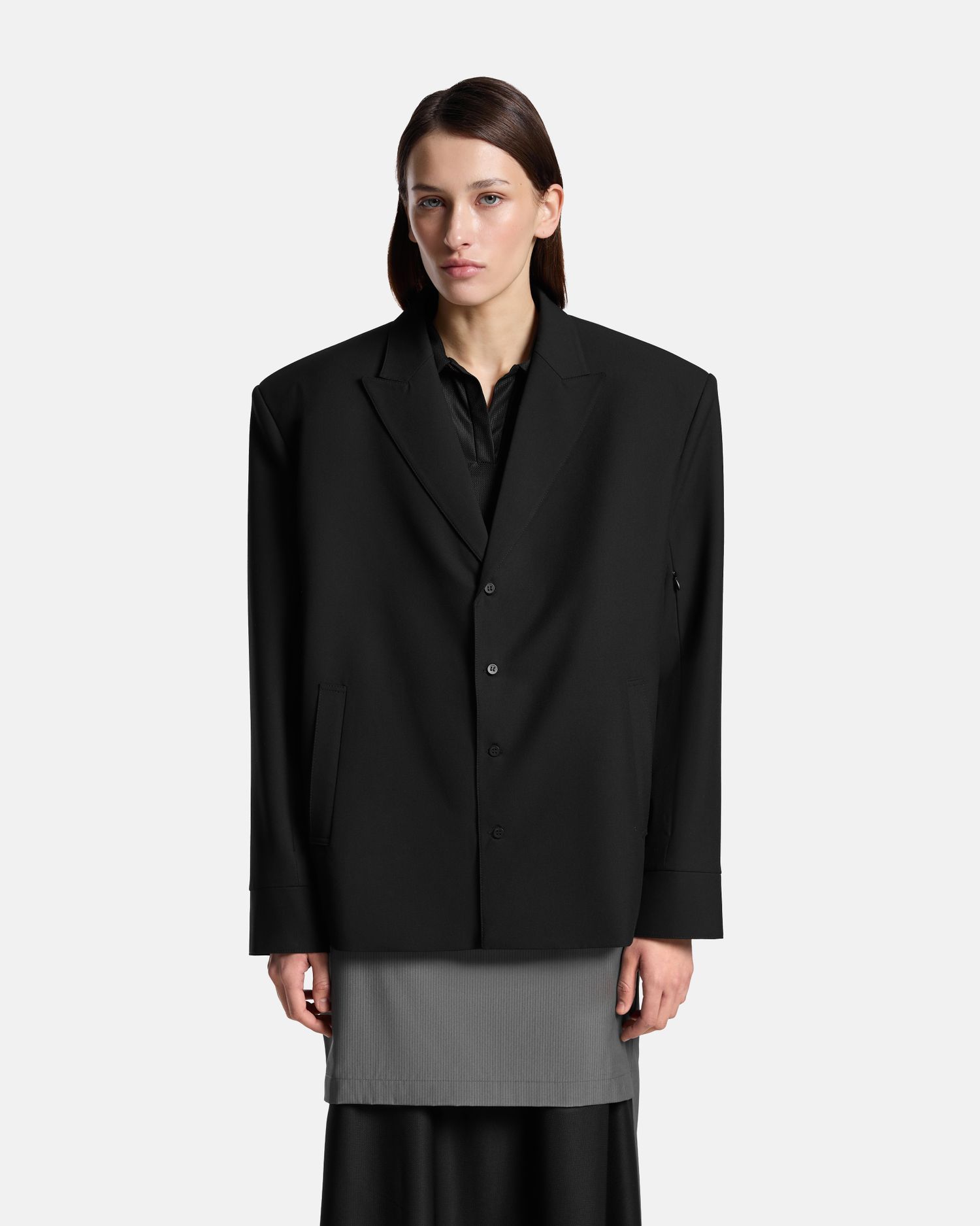 ПИДЖАК-РУБАШКА ИЗ КОСТЮМНОЙ ТКАНИ