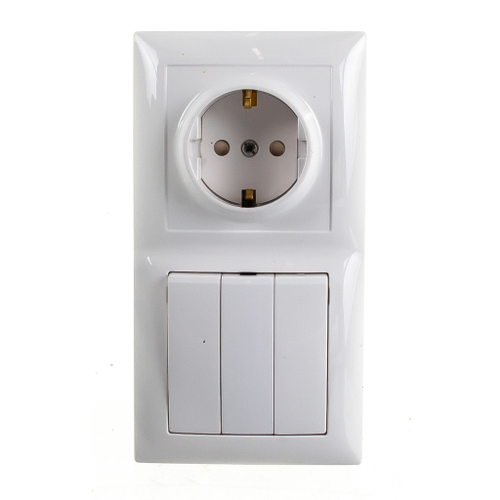 Блок Сп БКВР-412 3-кл вкл+роз с заземлением